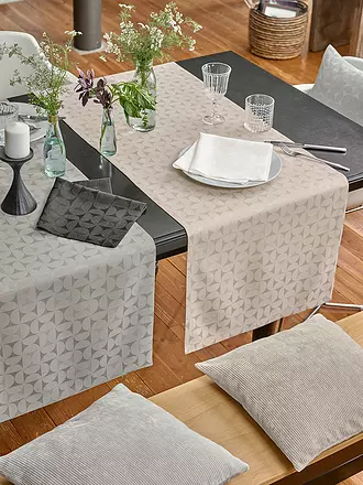 SANDER | Mantel de mesa 150x250cm ORA JAQUARD Crudo | beige